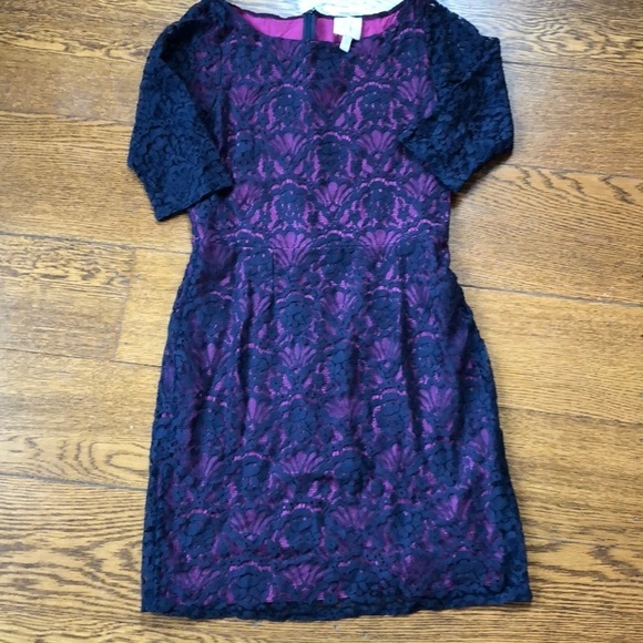 Anthropologie Seashell Lace Overlay Dress M - Picture 1 of 5